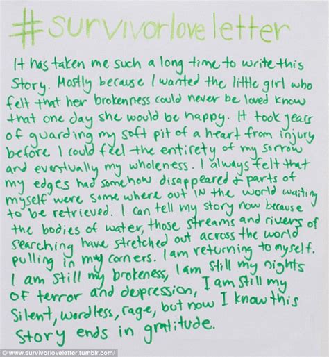 Survivorloveletters Sees Sexual Assault Victims Write Moving Letters To Themselves Daily Mail