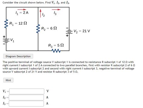 Solved Consider The Circuit Shown Below Find V1i2 And I3