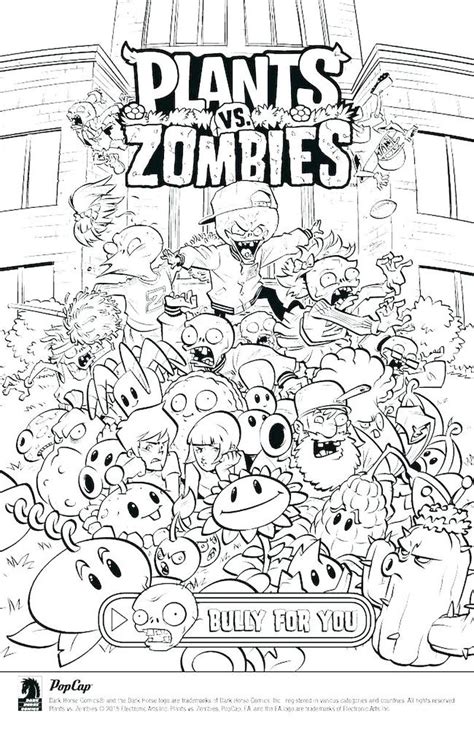 Plants Vs Zombies Coloring Pages PDF Coloringfolder