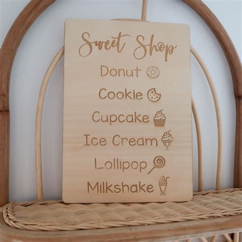 Sweet Shop Sign Kitchen Menu Sign Play Cafe Sign Playroom Etsy Australia