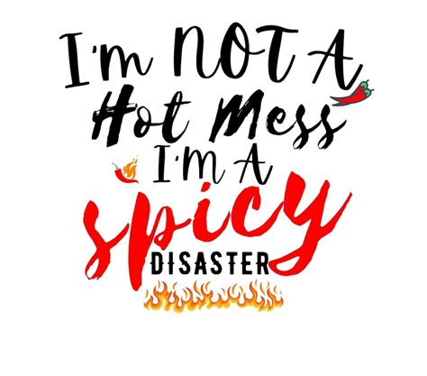 I M Not A Hot Mess I M A Spicy Disaster SVG Funny Svg Png Sarcastic