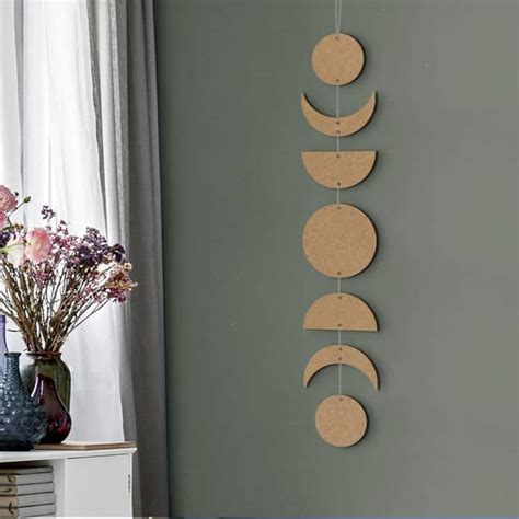 D Coration En Bois Mdf Phase De Lune Wall Art Fr