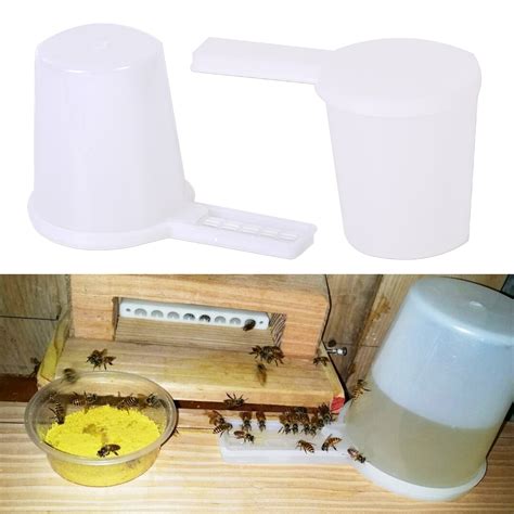 2 PCS Beekeeping Honey Entrance Water Drinker Bee Feeder Bottle Set