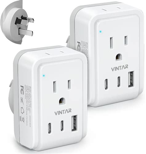 Amazon 2 Pack New Zealand Power Adapter VINTAR Australia Power