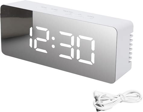 Amazon.com: ThreeH LED Mirror Desk Clock with Snooze Function ...