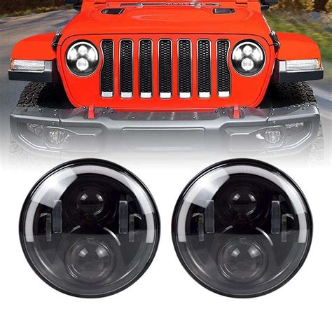 Inch Half Halo Led Headlights For Jeep Wrangler Jl Gladiator