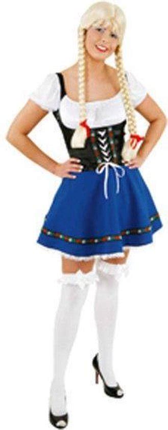 Sexy Dirndl Klara Blauw Zwart Maat Bol