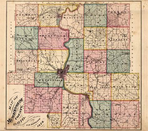 Map Of Muskingum County Ohio By Lh Everts And Co 1875 Art Source
