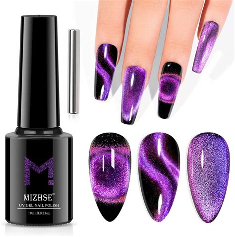 Mizhse 9d Cat Eye Gel Nail Polish 10ml Holographic Galaxy Cateye Magnetic Nail