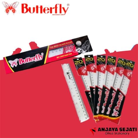 Jual Penggaris Butterfly Garisan Plastik Ruler Cm Perlusin