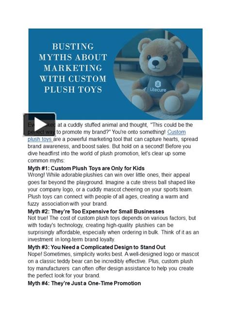 Ppt Busting Myths About Marketing With Custom Plush Toys Powerpoint Presentation Free To