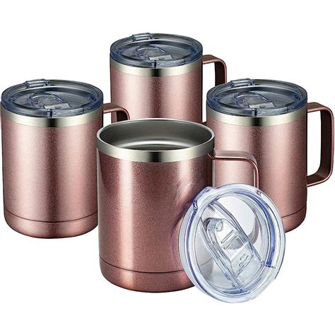 9 Mo Finance Meway 12oz Coffee Mug With Handle 4 Pack Bulk Stainless