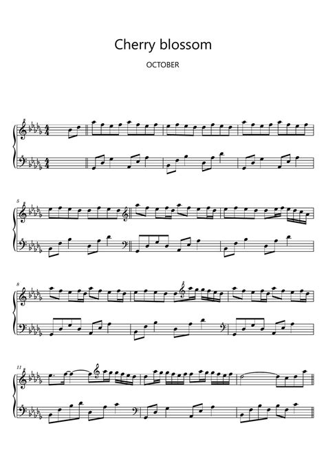 악토버 October Cherry Blossom Sheet Music Midi 楽譜 By Sayu