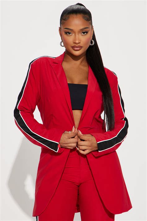 Always Focused Blazer Pant Set Red Fashion Nova Matching Sets