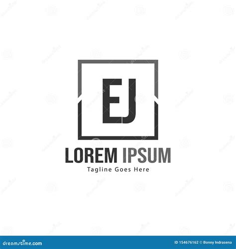 Initial EJ Logo Template With Modern Frame Minimalist EJ Letter Logo