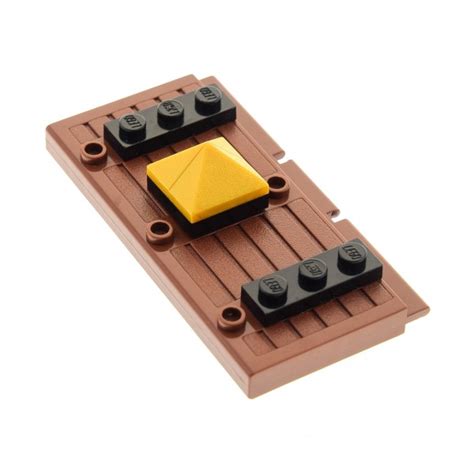 1 X Lego System Tür Reddish Rot Braun 1x5x7 Dick Wandig Palisade Tor Flügel Blatt Mit Bau Dach