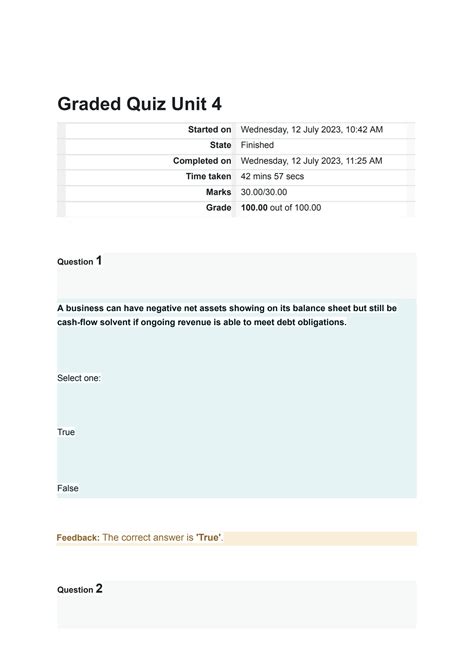 SOLUTION Graded Quiz Unit 4 Bus 4401 01 Entrepreneurship 2 Studypool