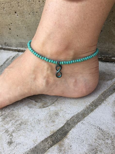 Infinity Ankle Bracelet Infinity Jewelry Turquoise Anklet Etsy