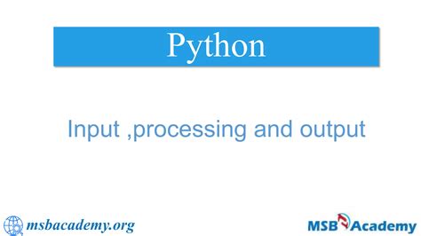 Input Processing And Output In Python Ppt