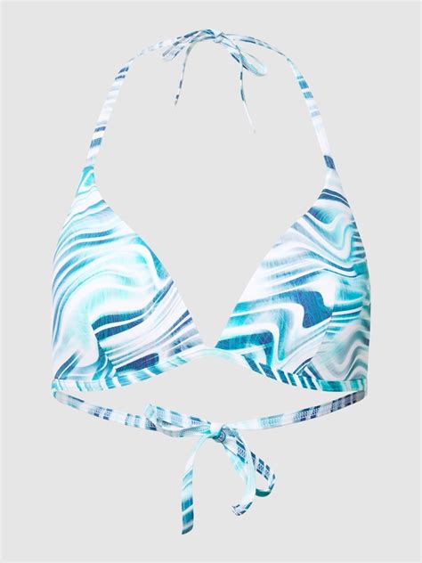 Esprit Bikini Oberteil Mit Allover Muster Blau Online Kaufen