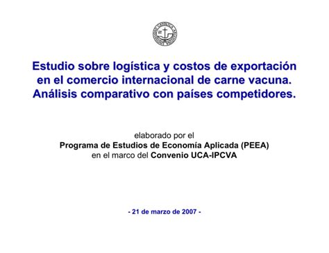 Estudio sobre log í stica y costos de exportaci ó