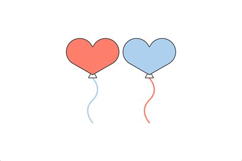 Two Heart Shaped Balloons Graphic by Yinyang Studio · Creative Fabrica