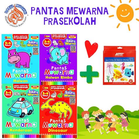 Set Buku Mewarna Kanak Kanak Colouring Set Pantas Warna