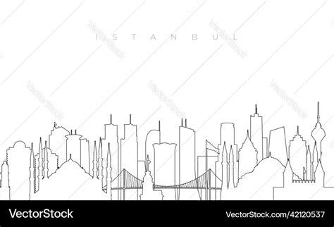 Outline Istanbul Skyline Trendy Template Vector Image