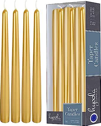 Hyoola Metallic Gold Taper Candles 350 Mm 14 Inch Unscented