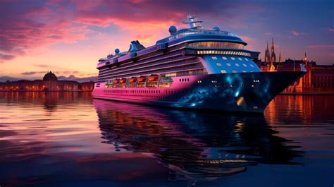 Premium Ai Image Cruise Ship Sailing On Crystal Clear Seas As A