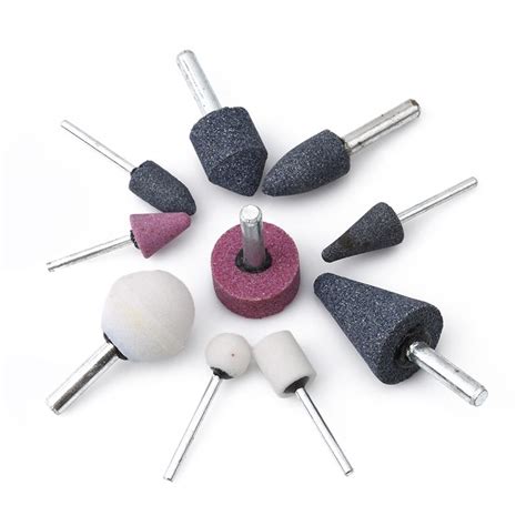 10pcsset Mounted Stone Point Abrasive Grinding Wheels Bit Set For