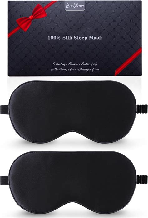 Beevines Silk Sleep Mask 2 Pack 100 Real Natural Pure Silk Eye Masks