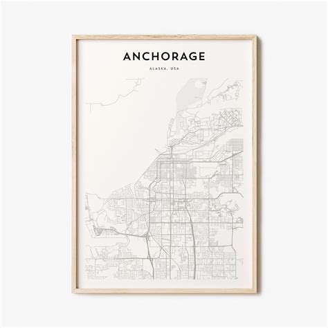 Anchorage City Map Print Detailed Landmarks Art for Home - Etsy