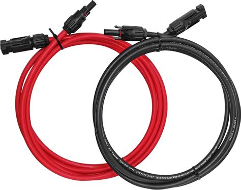 Qilucky Professional Connection 10awg 12awg Solar Extension Cable Redblack 4mm²