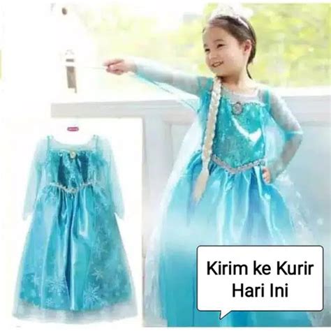 Jual Princess Anna Elsa Frozen Dress Costume Baju Kostum Putri Anak