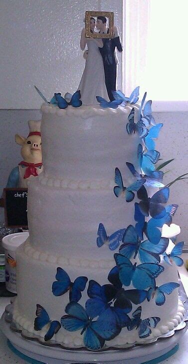 Edible Blue Butterfly Wedding Cake I Made Crafts Pinterest Butterfly Wedding Cake