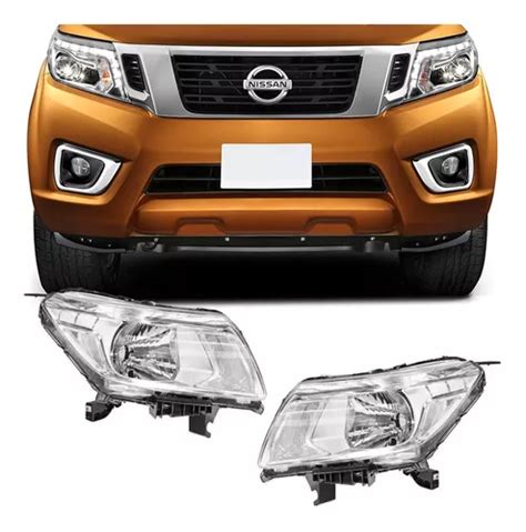 Par Farol Nissan Frontier Cromado Foco Simples