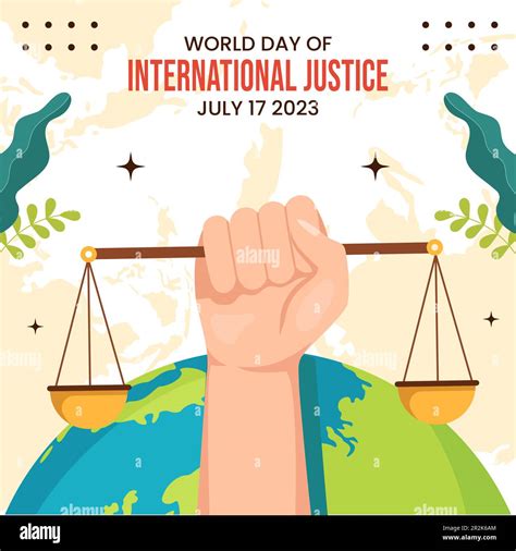 Día Mundial de la Justicia Internacional Redes Sociales Ilustración de