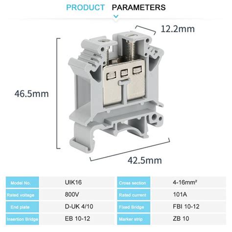 Jual UIK 16 Terminal Block Equivalent UK16N Phoenix Contact JUISLKG16