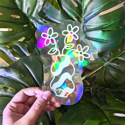 Flower Pot Suncatcher Sticker Etsy