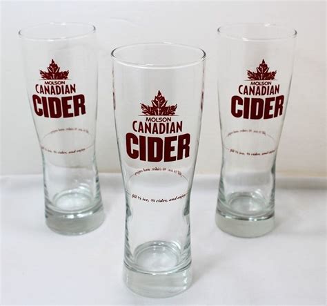 Molson Canadian Cider Glasses Set Of 3 Brewaria Ebay Cider Beer Glasses Glasses