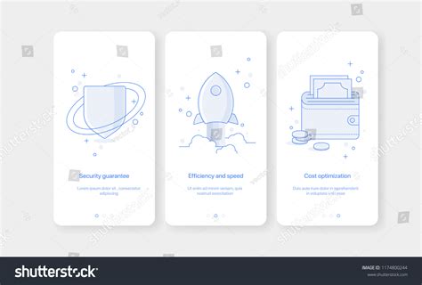 Mobile App Intro Screens Application Templates Stock Vector Royalty