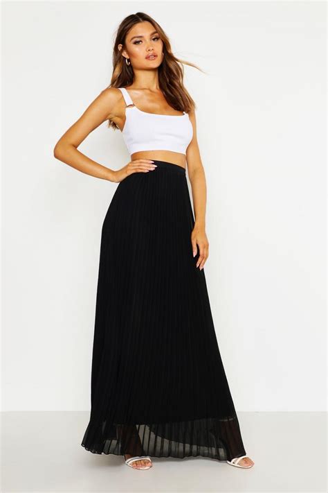 Pleated Skirts White And Black Pleated Skirts Boohoo Uk