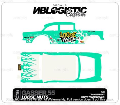 Chevy Gasser Universal Waterslide Decal For Hot Wheels Scale Ebay