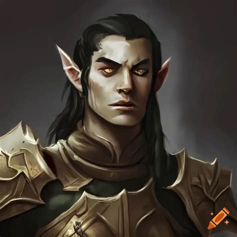 Black Haired Strong Male High Elf Eldritch Knight Character On Craiyon