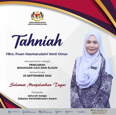 Jabatan Perkhidmatan Awam On Twitter Tahniah Ybrs Puan