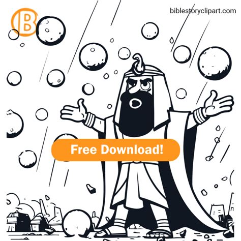 The Plagues Of Egypt Hail Coloring Page Bible Story Clipart