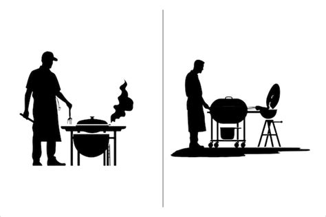 Premium Vector | Bbq and grill related Silhouette Vector