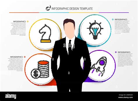 Businessman Infographic Design Template Business Concept Vector