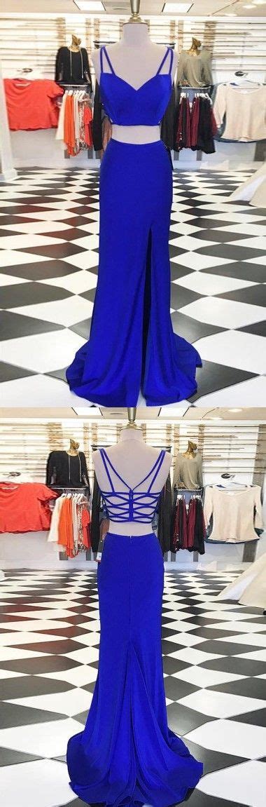 Royal Blue Two Pieces Prom Dress With Slit On Luulla